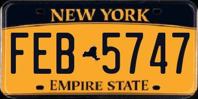 NY license plate FEB5747