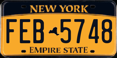 NY license plate FEB5748