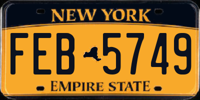 NY license plate FEB5749