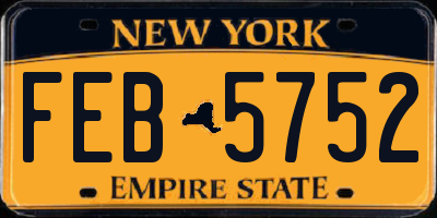 NY license plate FEB5752