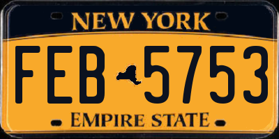 NY license plate FEB5753