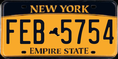 NY license plate FEB5754