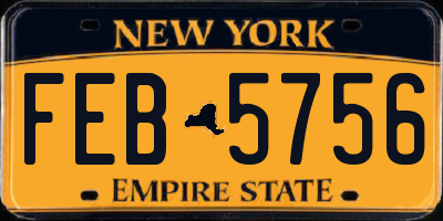 NY license plate FEB5756