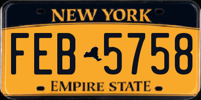 NY license plate FEB5758