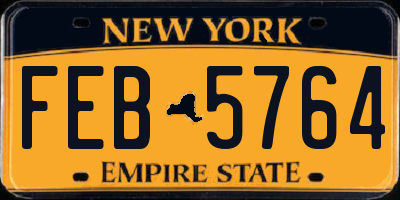 NY license plate FEB5764