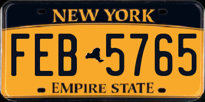 NY license plate FEB5765