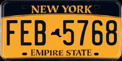 NY license plate FEB5768
