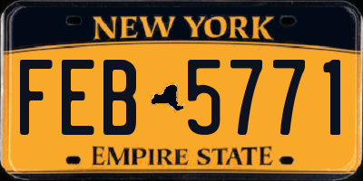 NY license plate FEB5771