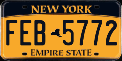 NY license plate FEB5772