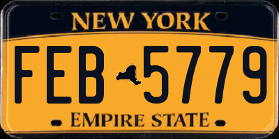 NY license plate FEB5779