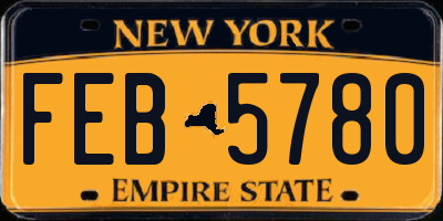 NY license plate FEB5780