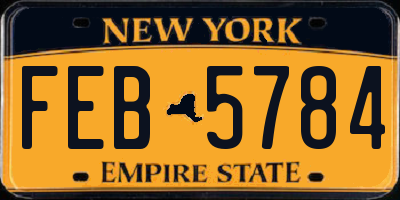 NY license plate FEB5784