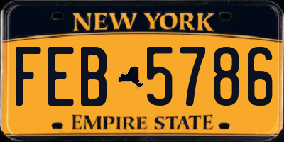 NY license plate FEB5786