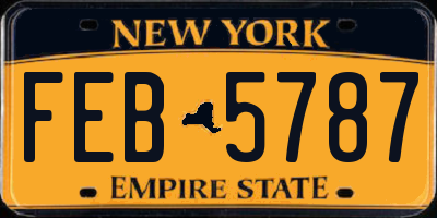 NY license plate FEB5787