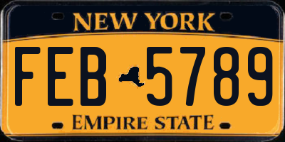 NY license plate FEB5789