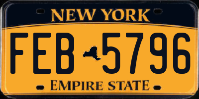 NY license plate FEB5796