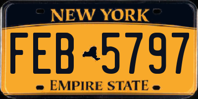 NY license plate FEB5797