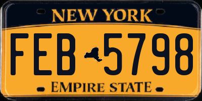 NY license plate FEB5798