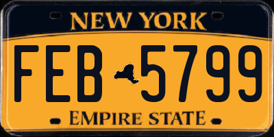 NY license plate FEB5799