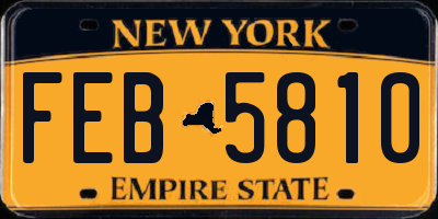 NY license plate FEB5810