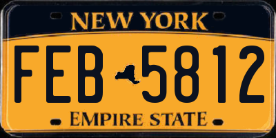 NY license plate FEB5812