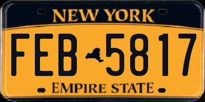 NY license plate FEB5817