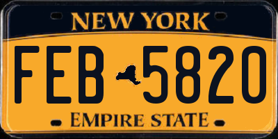 NY license plate FEB5820