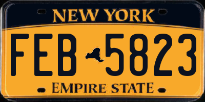 NY license plate FEB5823