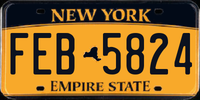 NY license plate FEB5824