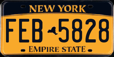 NY license plate FEB5828