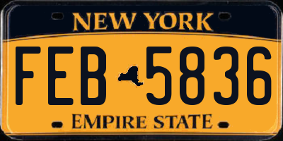 NY license plate FEB5836