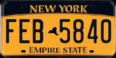 NY license plate FEB5840