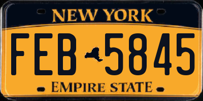 NY license plate FEB5845
