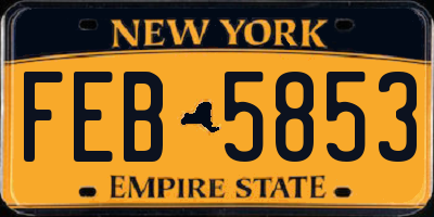 NY license plate FEB5853