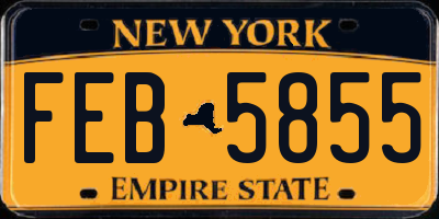 NY license plate FEB5855