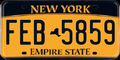 NY license plate FEB5859