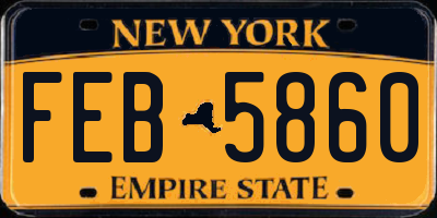NY license plate FEB5860