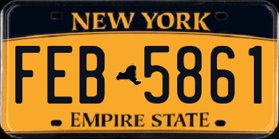 NY license plate FEB5861