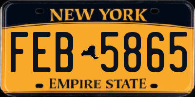 NY license plate FEB5865