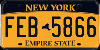 NY license plate FEB5866