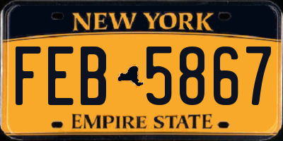 NY license plate FEB5867