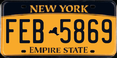 NY license plate FEB5869