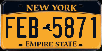 NY license plate FEB5871