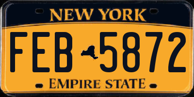NY license plate FEB5872