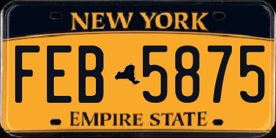 NY license plate FEB5875