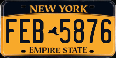 NY license plate FEB5876