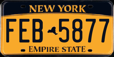 NY license plate FEB5877