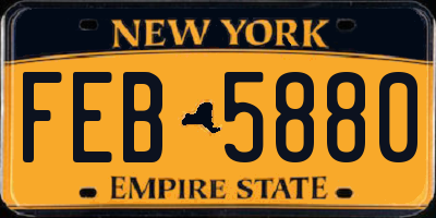 NY license plate FEB5880