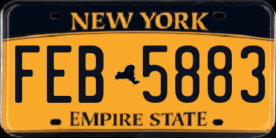 NY license plate FEB5883