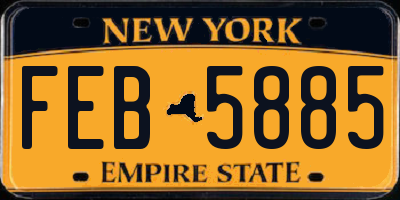 NY license plate FEB5885